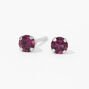 9ct Gold Rhodium Plated 3mm February Amethyst Crystal Ear Piercing Kit with After Care Lotion,