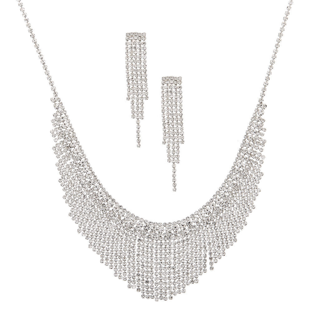 Silver Rhinestone Waterfall Jewelry Set 2 Pack Claire s US