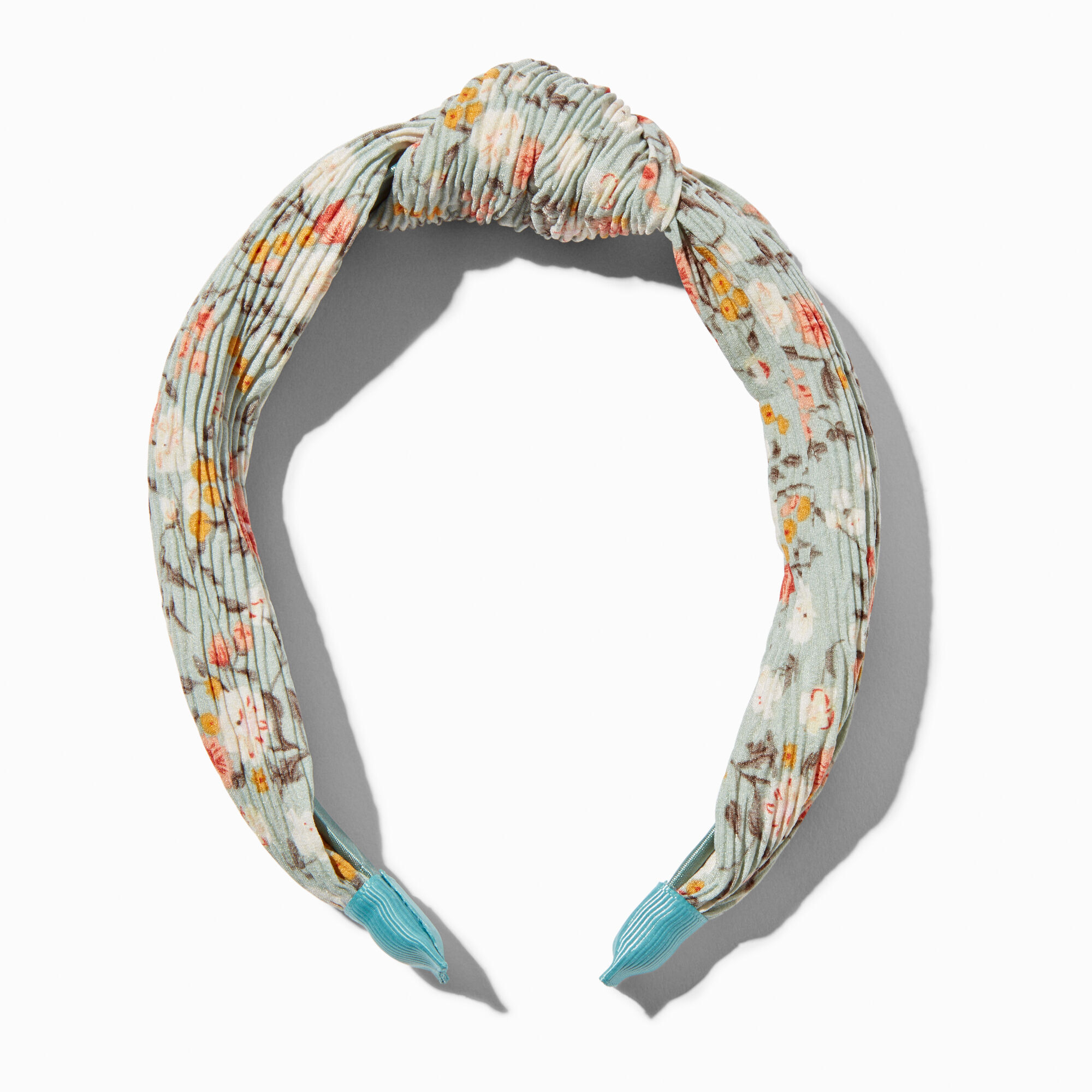 Pleated Green Floral Knotted Headband,