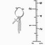 Silver-tone  10MM Cross Fringe Hoop Earrings,