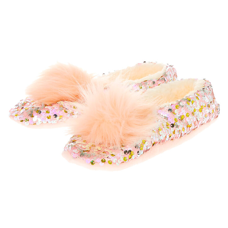 Reversible Sequin Slippers - Pink,