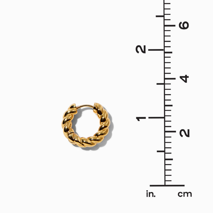 C LUXE by Claire&#39;s 18kt Gold Plated 12mm Twisted Clicker Hoop Earrings,