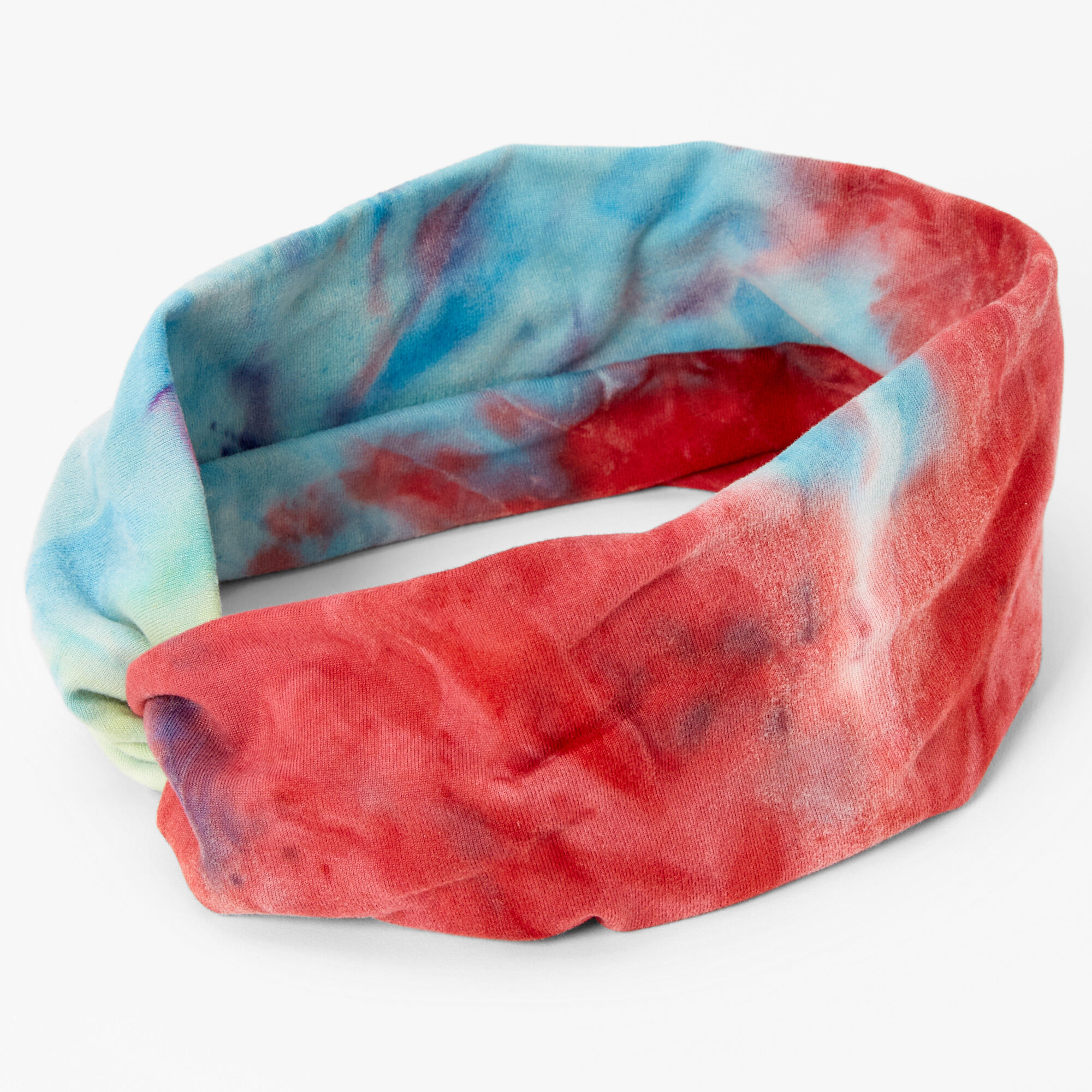 Navy & Red Tie Dye Twisted Headwrap,