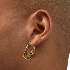 Gold-tone Handbag Hoop Earrings,