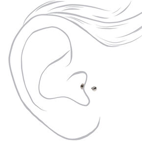 Boucles d&#39;oreilles &agrave; arri&egrave;re plat pour piercing tragus avec embouts interchangeables en zircon cubique 1,2&nbsp;mm bleu en acier inoxydable - Lot de 5,