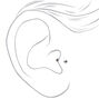 Boucles d&#39;oreilles &agrave; arri&egrave;re plat pour piercing tragus avec embouts interchangeables en zircon cubique 1,2&nbsp;mm bleu en acier inoxydable - Lot de 5,