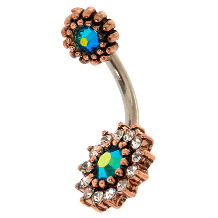 Claire's Anneau de piercing nombril halo couleur bronzée