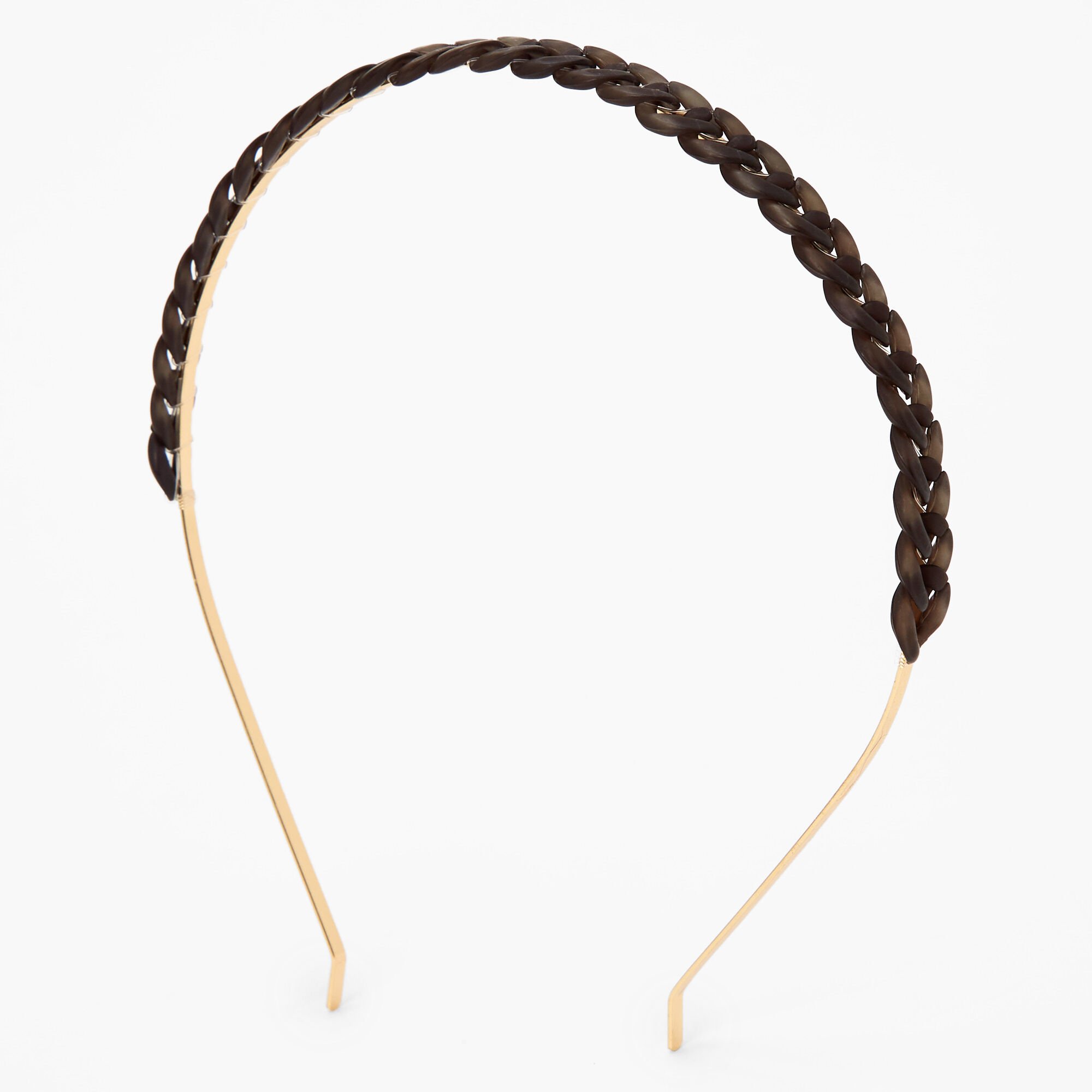 Gold Chain Link Headband - Black