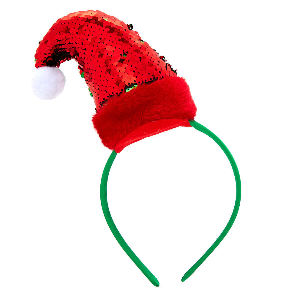 Serre-tête bonnet de lutin à sequins réversibles,