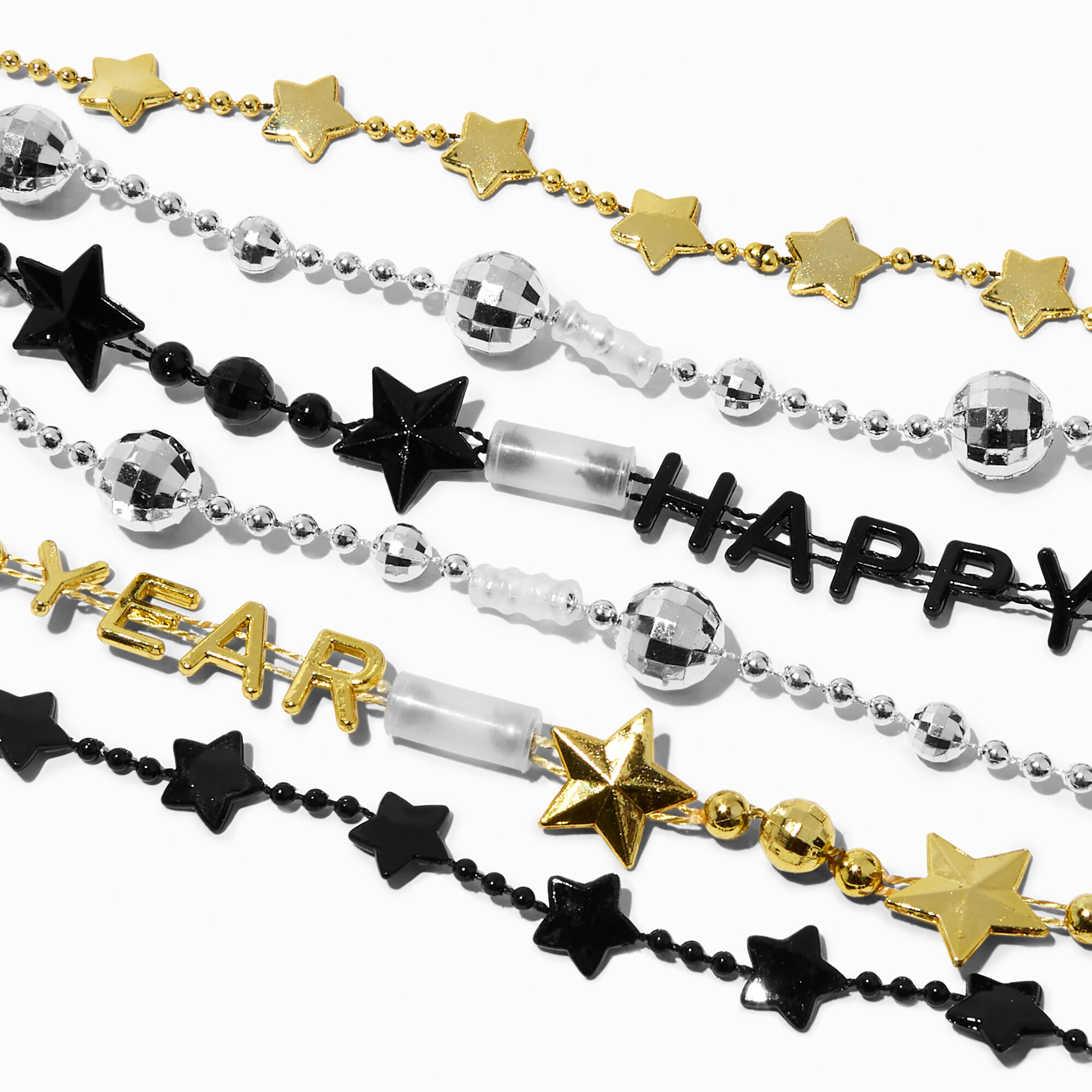 "Happy New Year" Beaded Necklaces - 6 Pack,