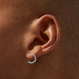 Clous d&#39;oreilles anneau fin en zircon cubique d&#39;imitation couleur argent&eacute;e,