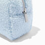 Trousse de maquillage en sherpa ours bleu,