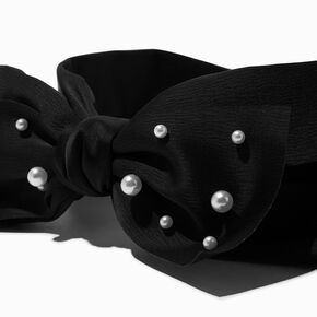 Black Pearl Large Knotted Bow Headband,