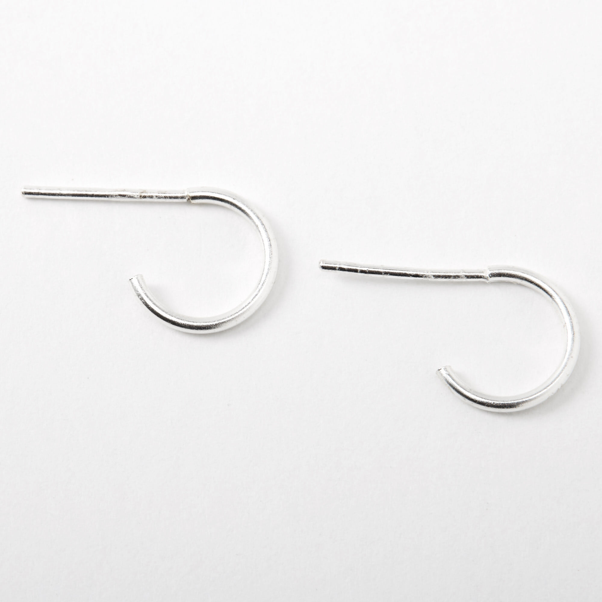 Sterling Silver 10MM Huggie Half Hoop Earrings