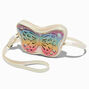 Claire&#39;s Club Rainbow Glitter Butterfly Crossbody Bag,