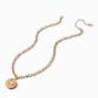 Gold-tone Chain Sun &amp; Moon Pendant Necklace,