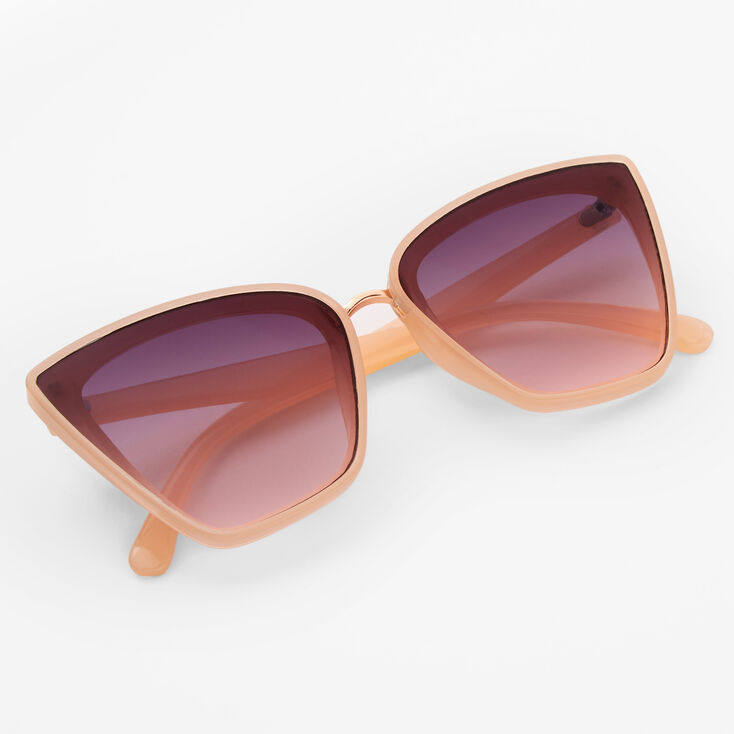 Faded Lens Cat Eye Sunglasses - Nude,