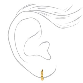 C LUXE by Claire&#39;s 18kt Gold Plated 10mm Bubble Ball Hoop Earrings,