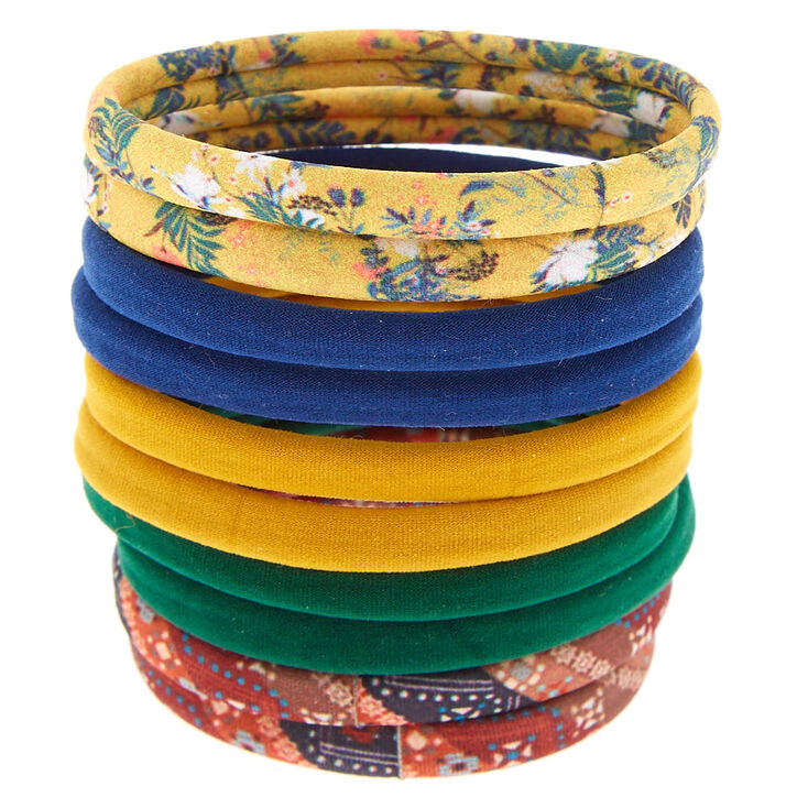 Claire's Lot de 10 élastiques à cheveux roulés à motif floral vintage
