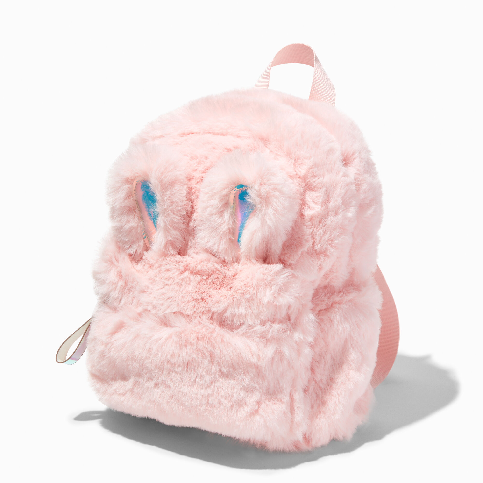 View Claires Bunny Furry Mini Backpack Pink information