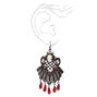 3.5&quot; Victorian Skull Lace Drop Earrings - Black,
