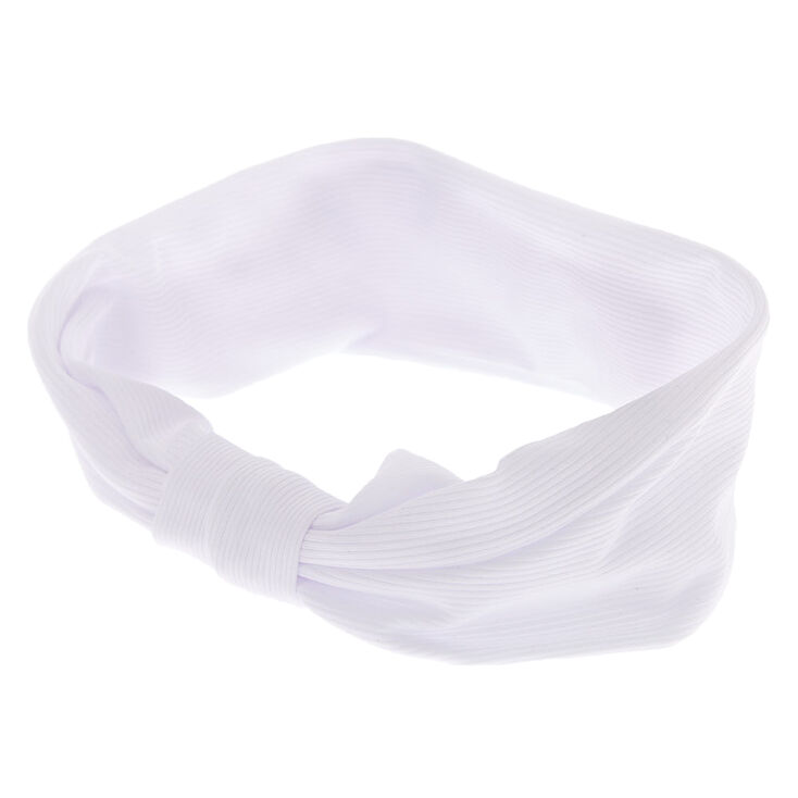Claire's Bandeau noué côtelé - Blanc