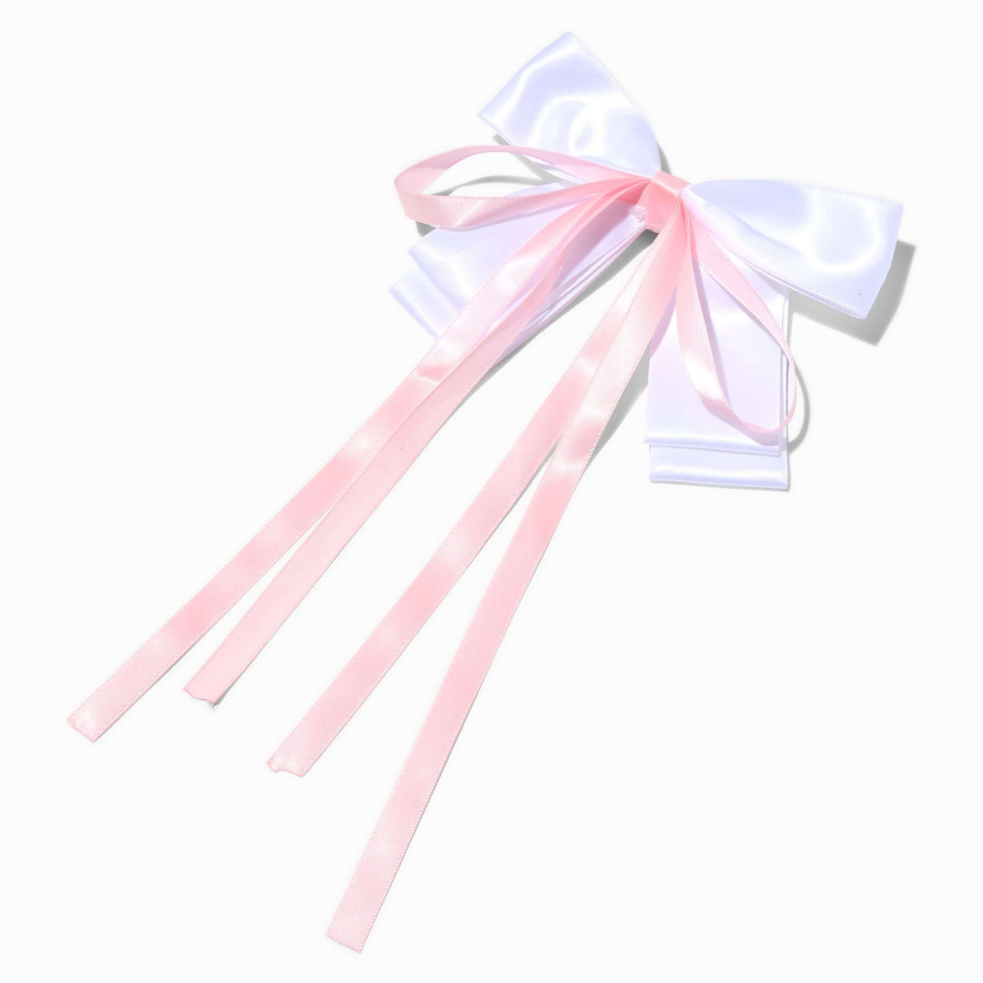 View Claires Club Pink Ribbon Bow Hair Clip White information