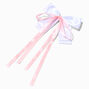Claire&#39;s Club Pink Ribbon White Bow Hair Clip,