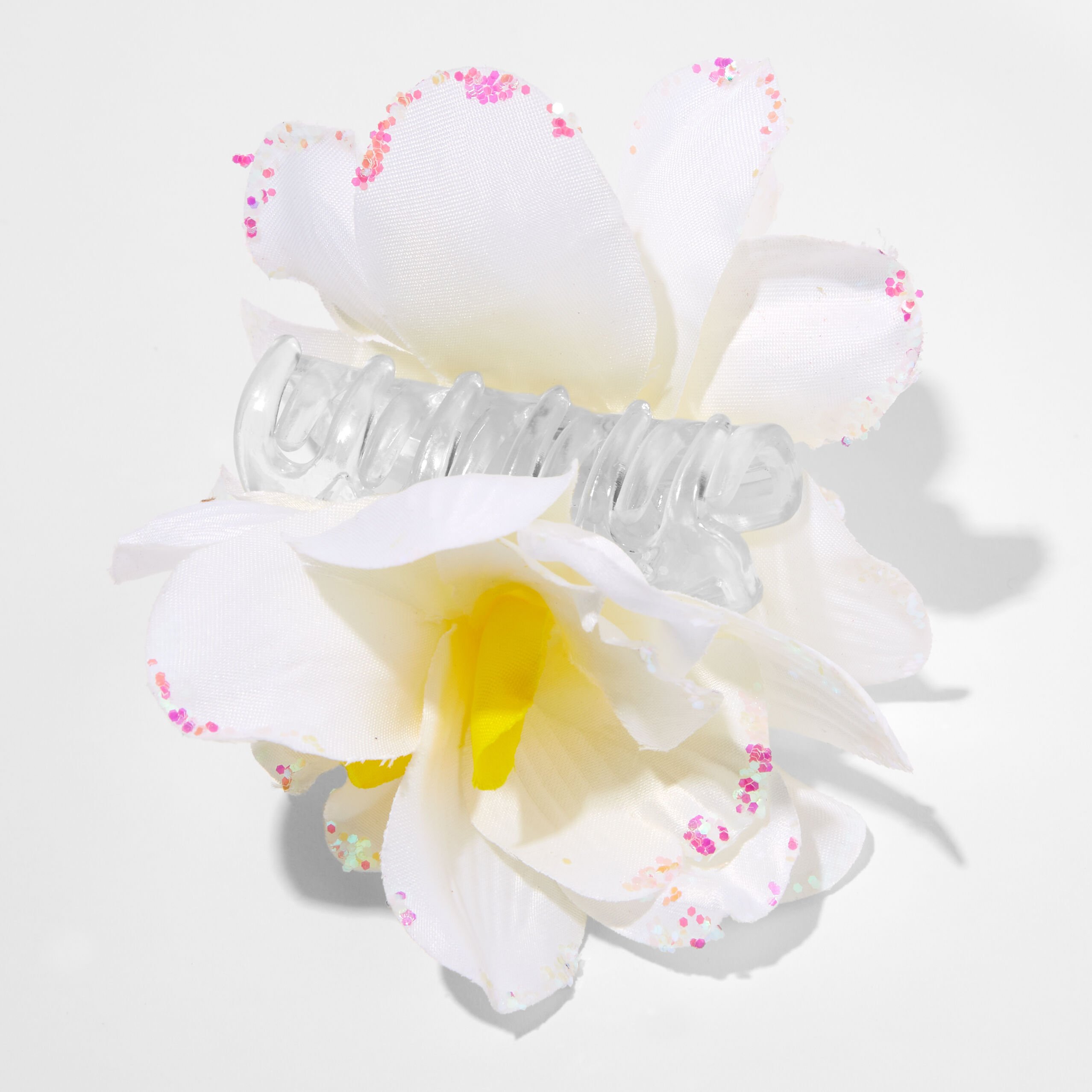 Pince à cheveux florale orchidée blanche,