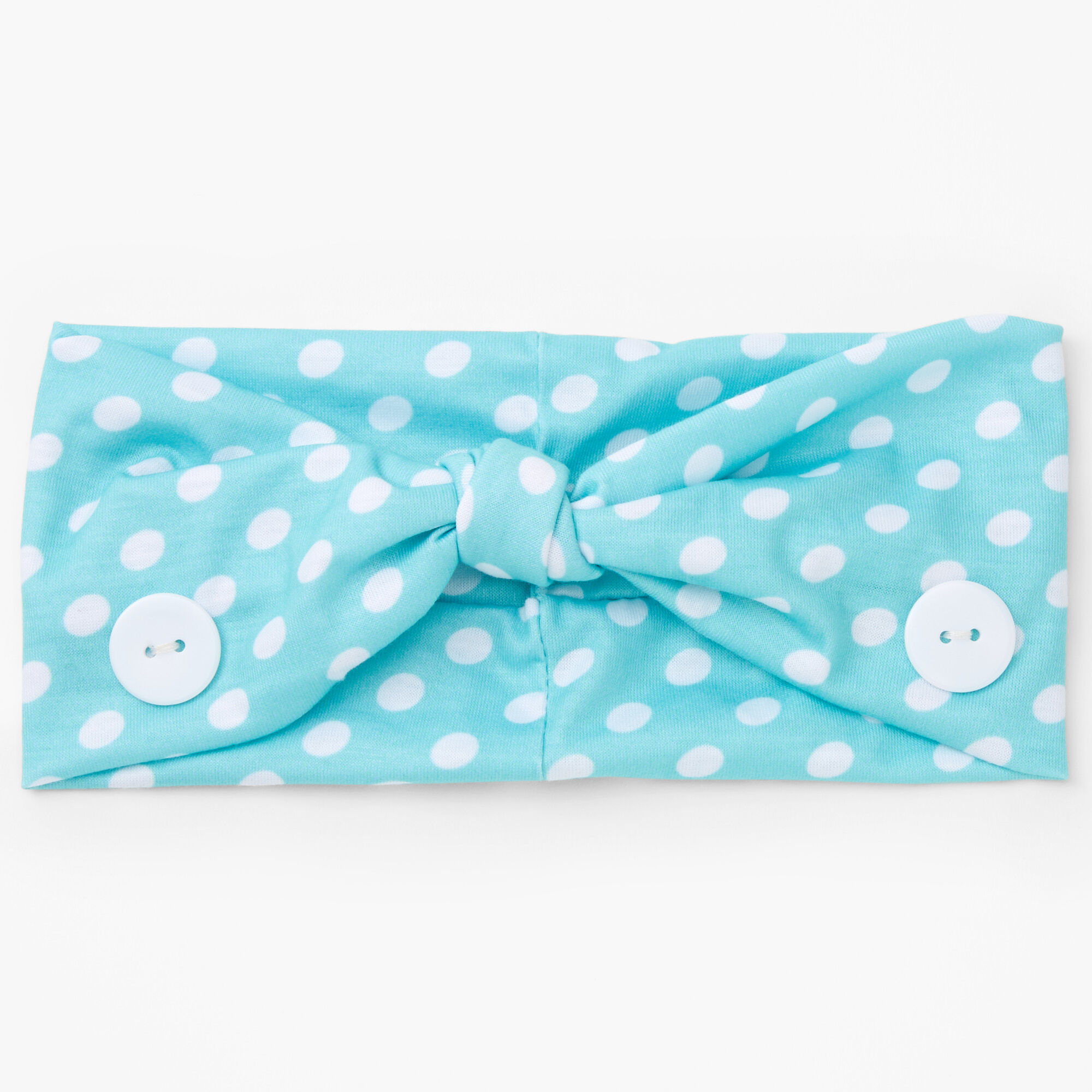 Claire's Club Polka Dot Face Mask Headwrap - Mint,