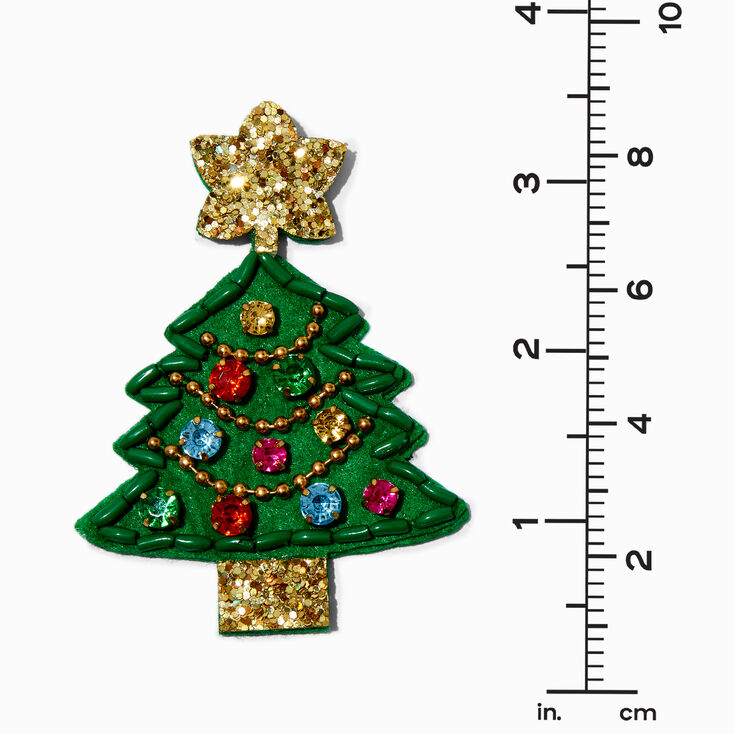 Pendantes 8&nbsp;cm sapin de No&euml;l &agrave; paillettes et strass,