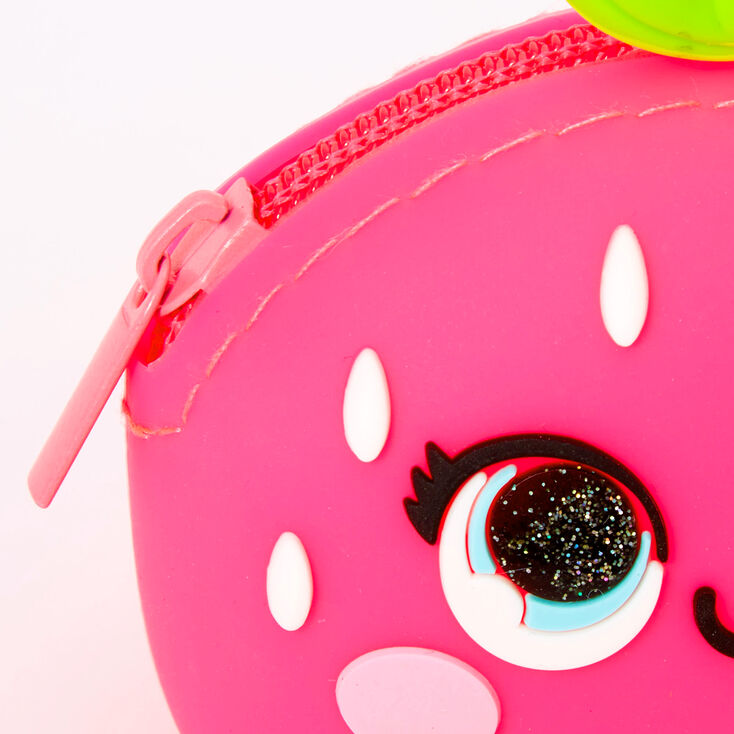 Porte-monnaie en silicone motif fraise - Rose,
