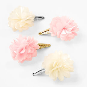 Claire&#39;s Club Chiffon Flower Snap Hair Clips - 4 Pack,