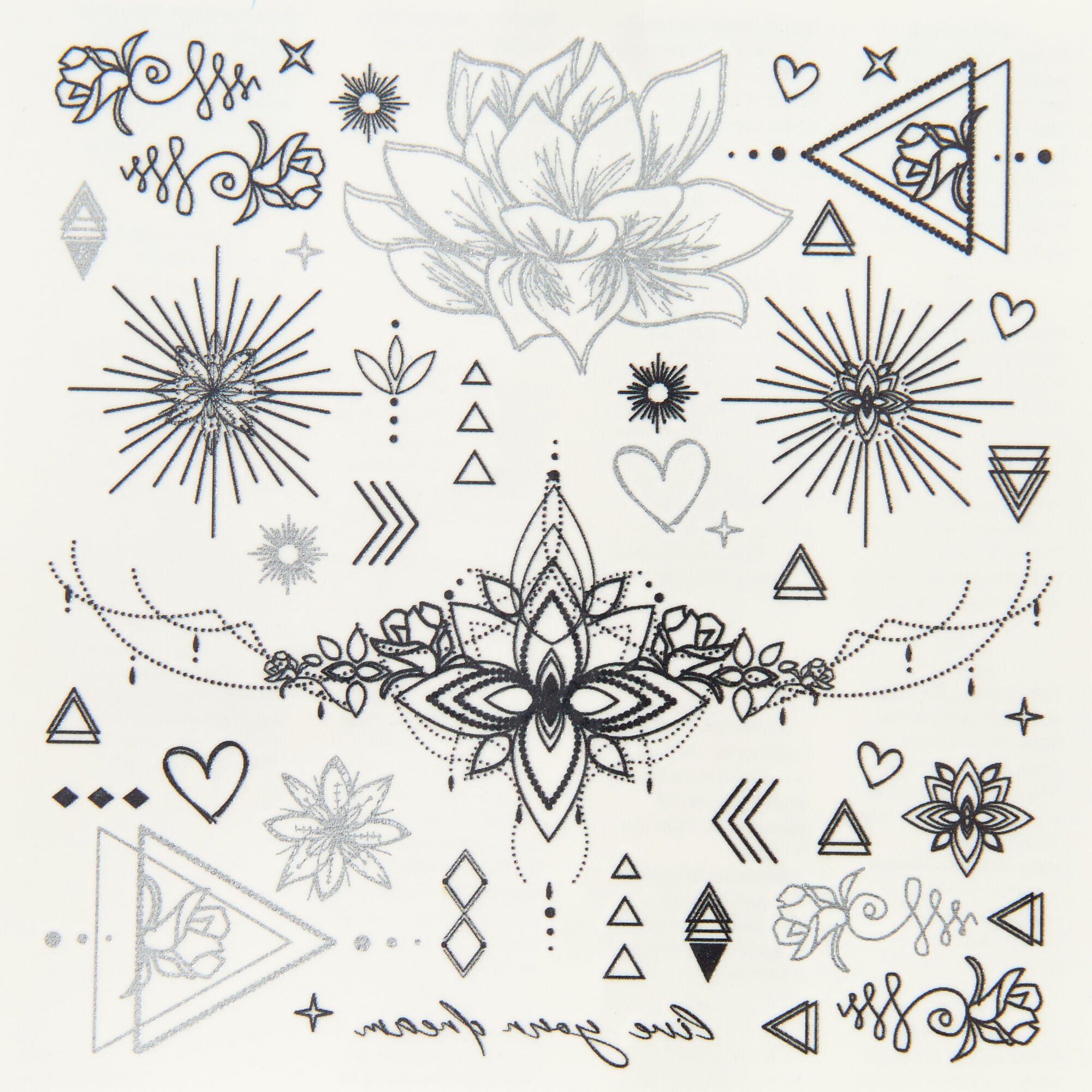 View Claires Lotus Temporary Tattoos 1 Sheet information