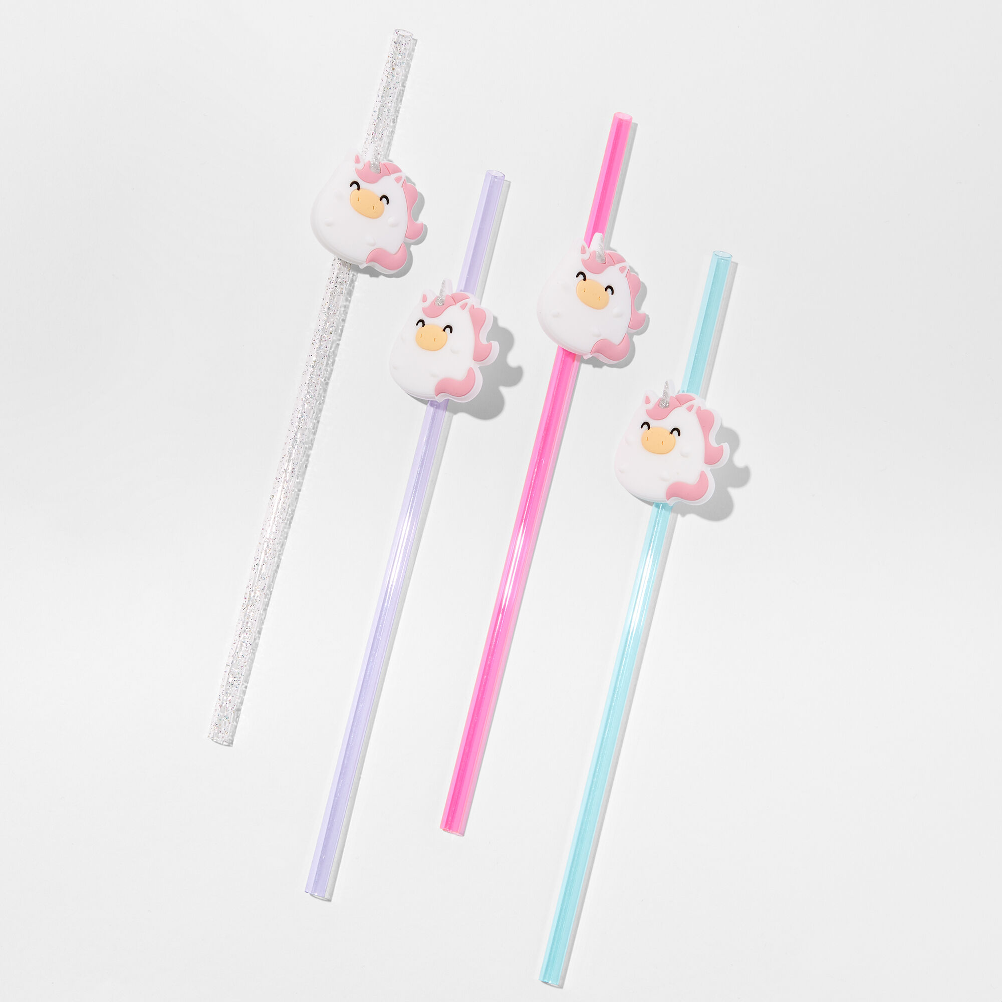 View Claires Chubby Unicorn Resuable Straws 4 Pack information