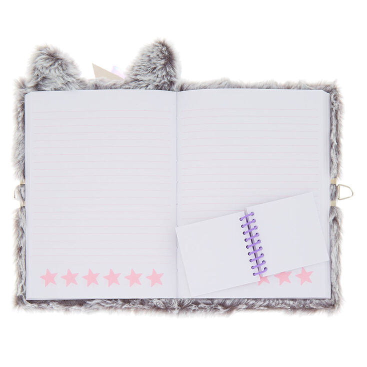 Avery the Owl Lock Plush Diary - Grey,