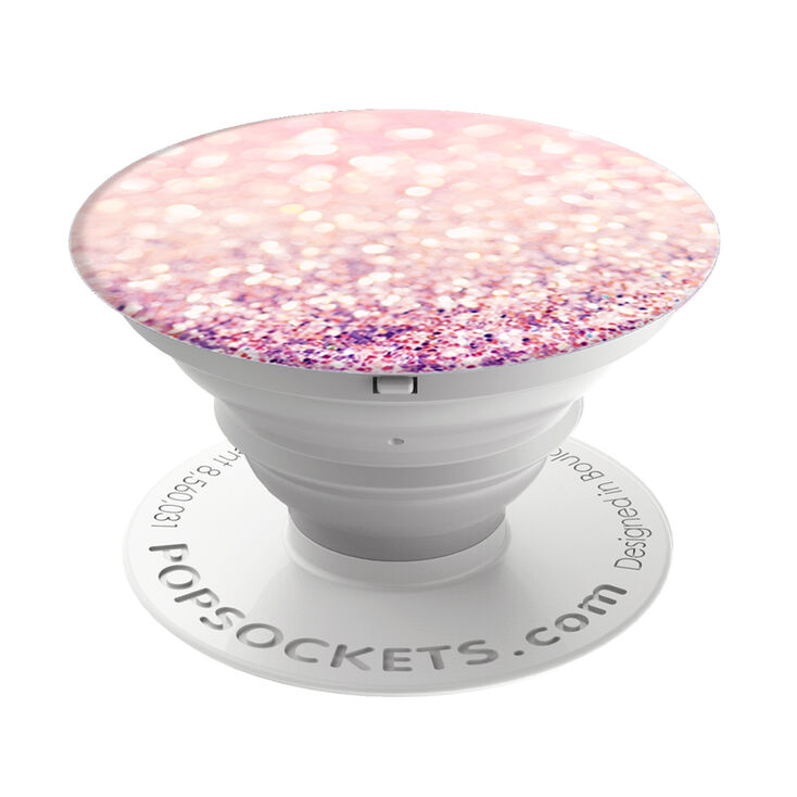 PopSocket &agrave; paillettes rose tendre,