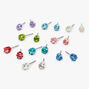 Clous d&#39;oreilles 4&nbsp;mm strass arc-en-ciel - Lot de 9,