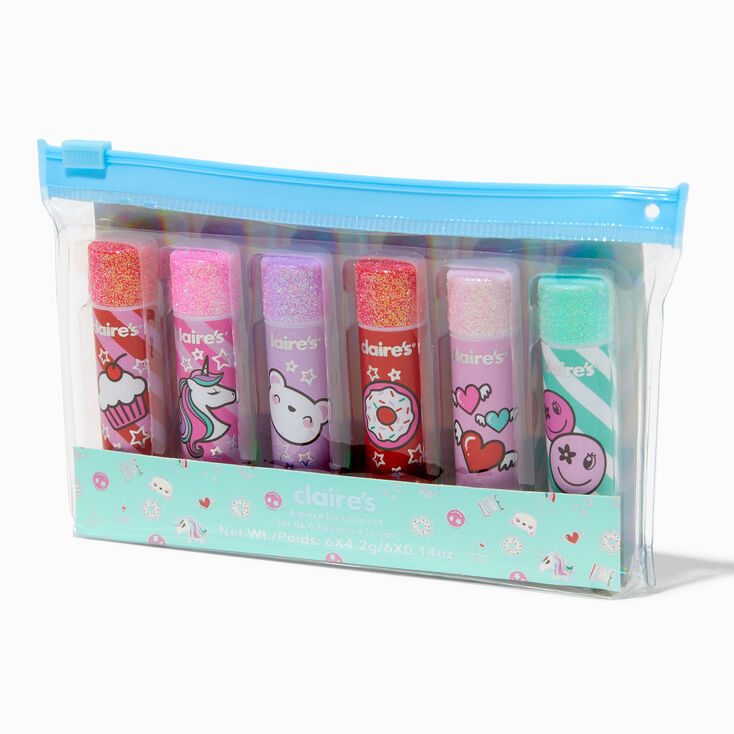 Glitter Emoticon Lip Balm Set - 6 Pack,