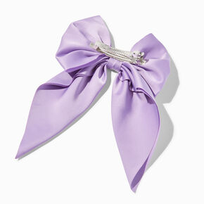 Lavender Satin Bow Barrette Hair Clip,