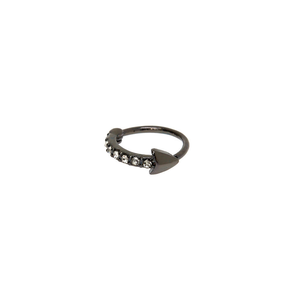 Hematite 20G Crystal Arrow Cartilage Hoop Earring,