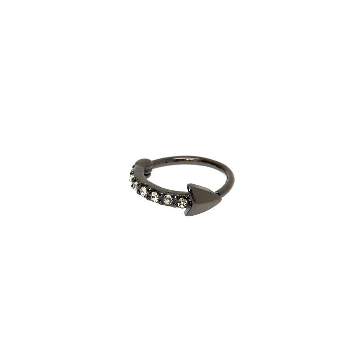 Hematite 20G Crystal Arrow Cartilage Hoop Earring,