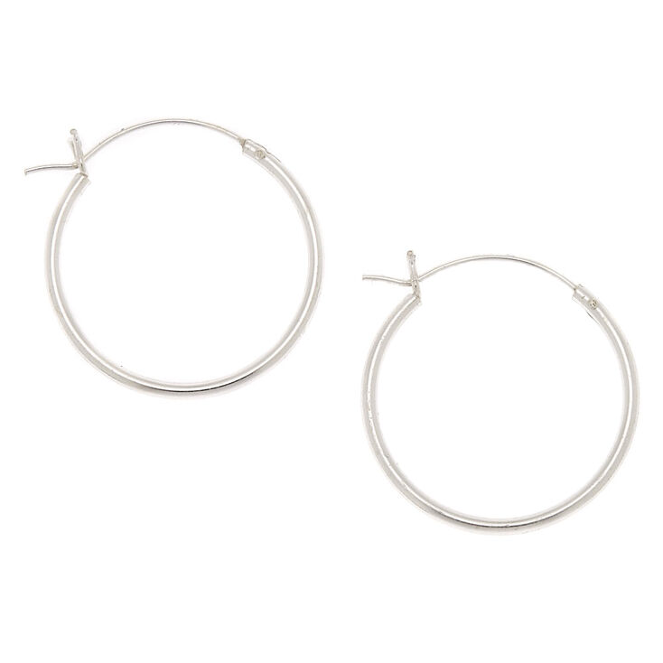 Sterling Silver 20MM Hinge Hoop Earrings,