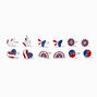 Patriotic Icons Enameled Stud Earrings - 6 Pack,