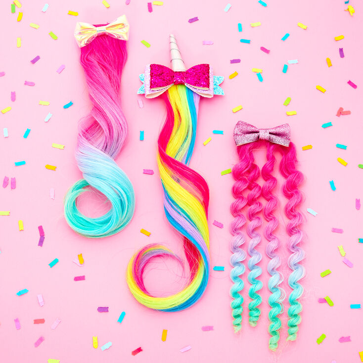 Claire&#39;s Club Ombre Curly Faux Hair Barrette,