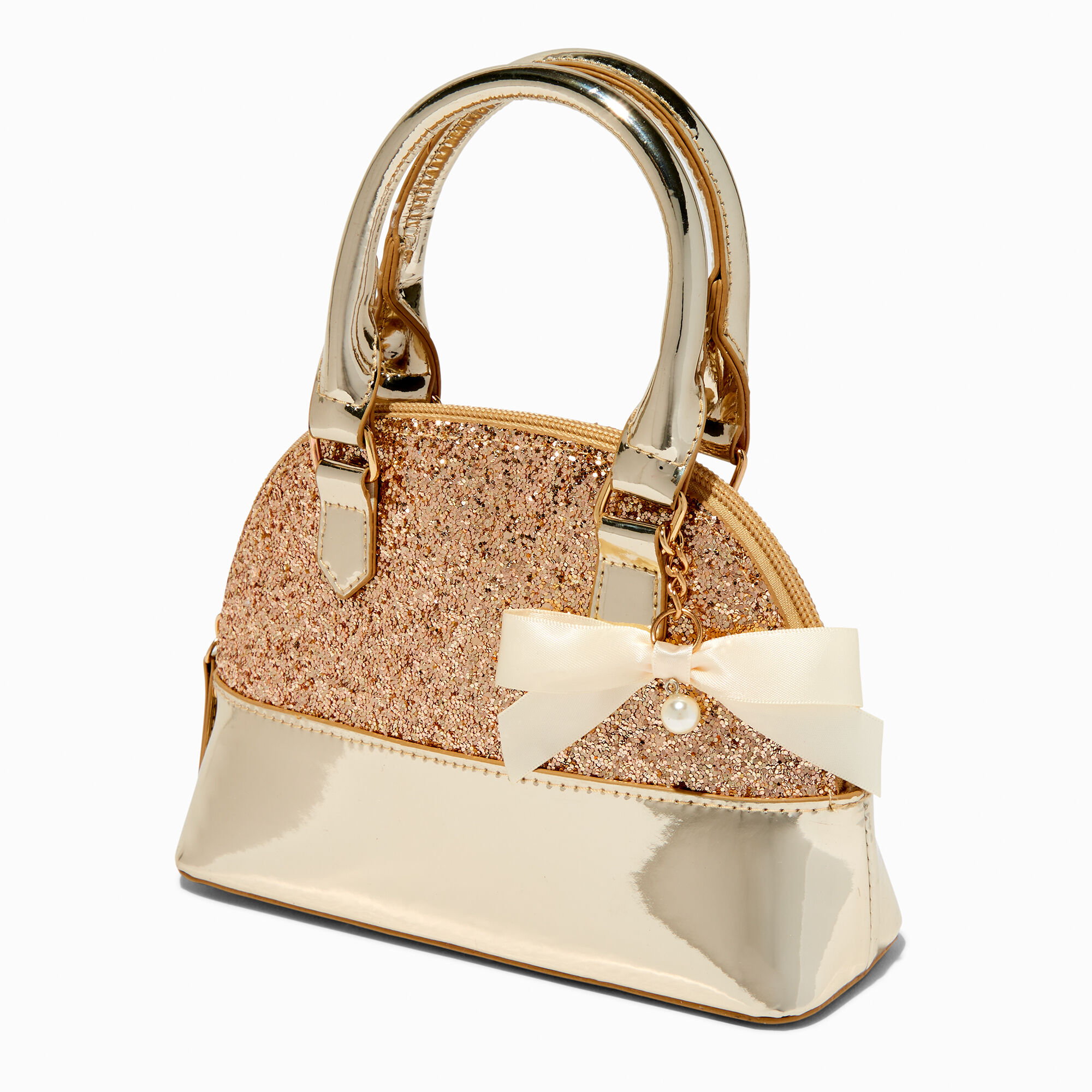 Gold sparkle handbag hot sale