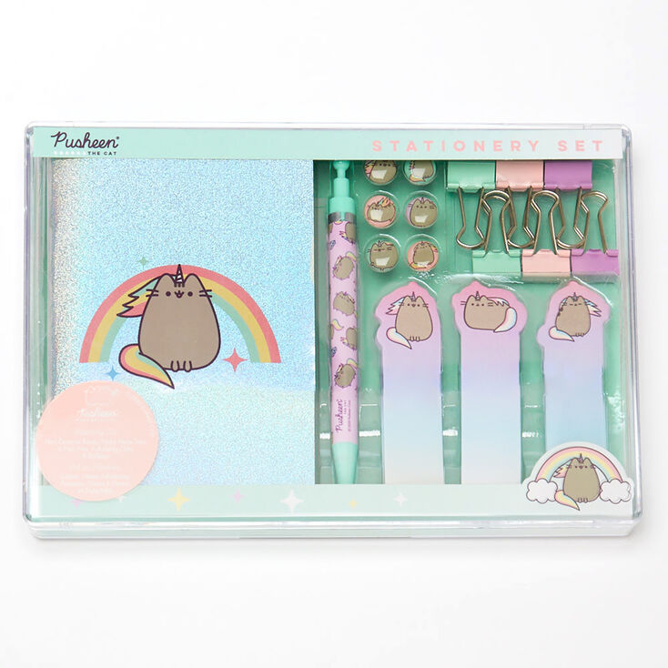 Claire's Ensemble d’articles de papeterie superlicorne Pusheen® – Vert menthe