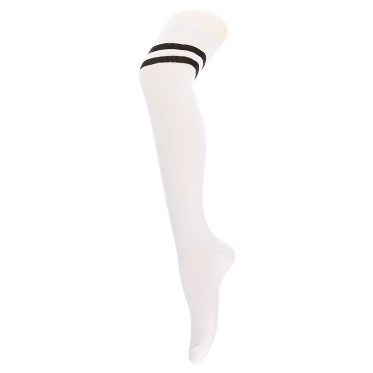 Black &amp; White Over The Knee Socks,