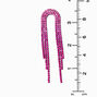 Fuchsia Crystal Lasso Fringe 3.25&quot; Drop Earrings,