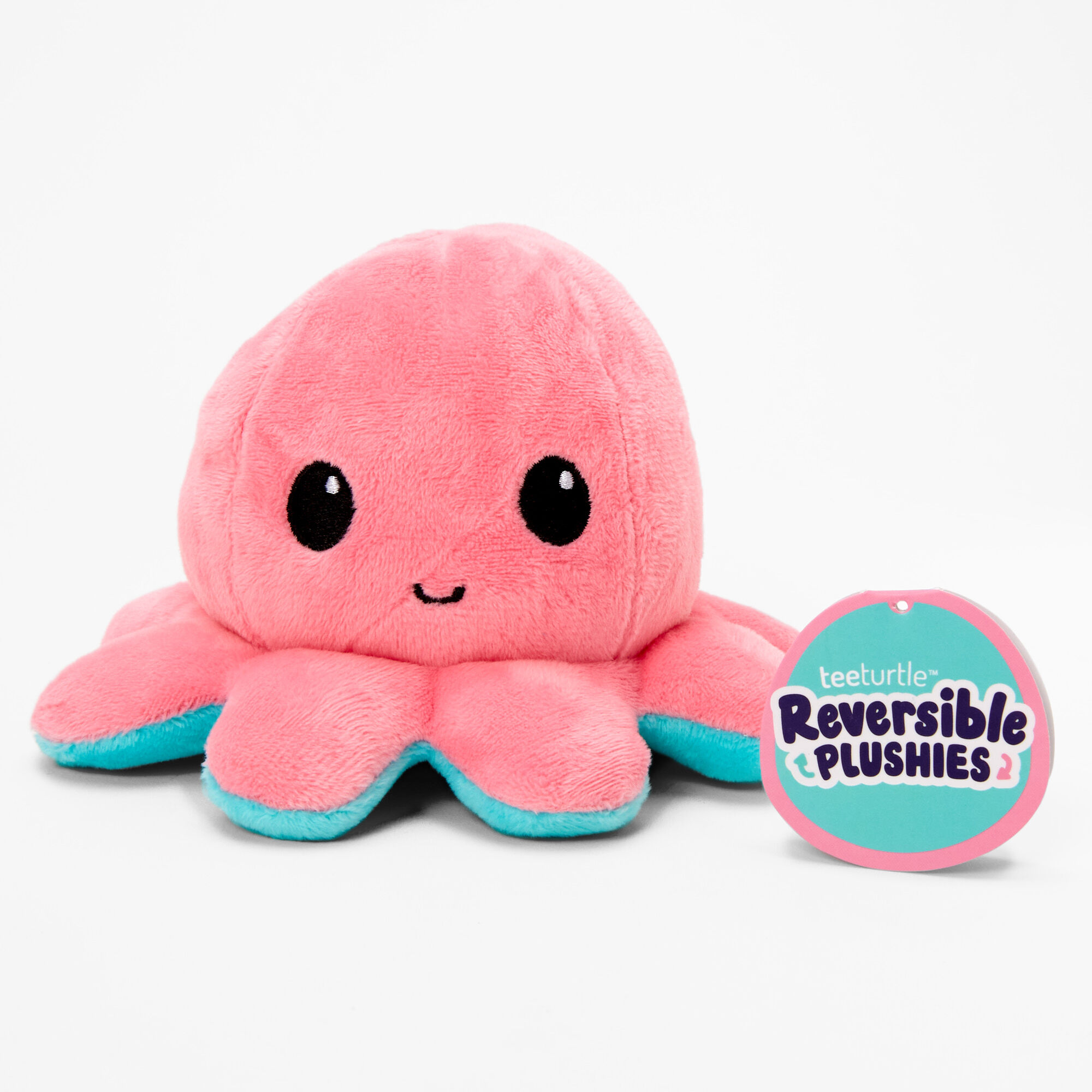 TeeTurtle™ Reversible Plushies Light Pink & Aqua Octopus,
